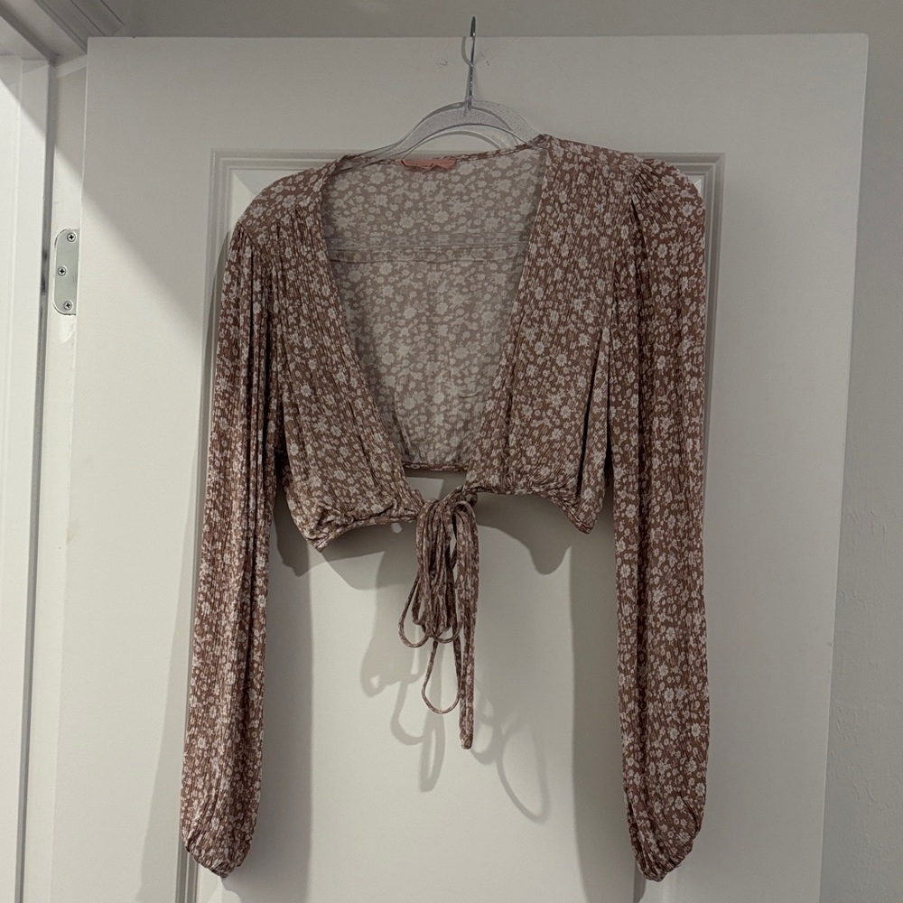Floral Cross Wrap Crop Top